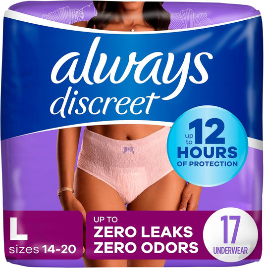 Always Discreet Incontinence Postpartum Underwear for Women